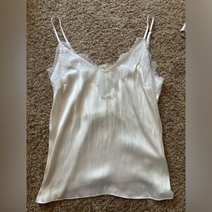 Silk White Lace Detail Top